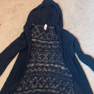 Patterned navy cardigan